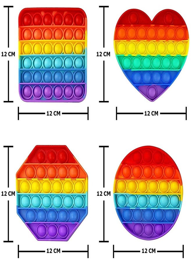 DealFry Push Pop Bubble Sensory Fidget Toy Set,Pop It Autism Special Needs Silicone Stress Relief Toy Popper Educational Toys for Family and Friends Rainbow Motor Kids (Set-4) - Image 5
